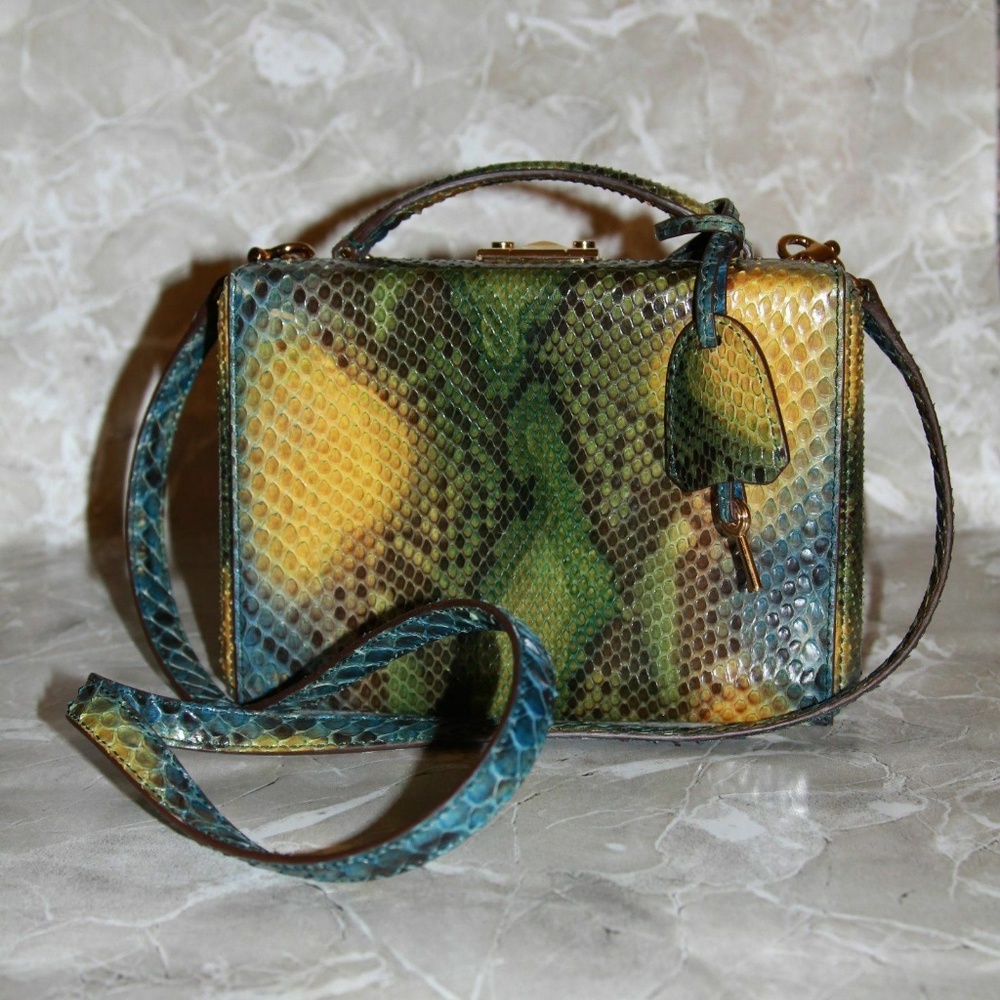 Mark Cross Grace Small Python Box Bag